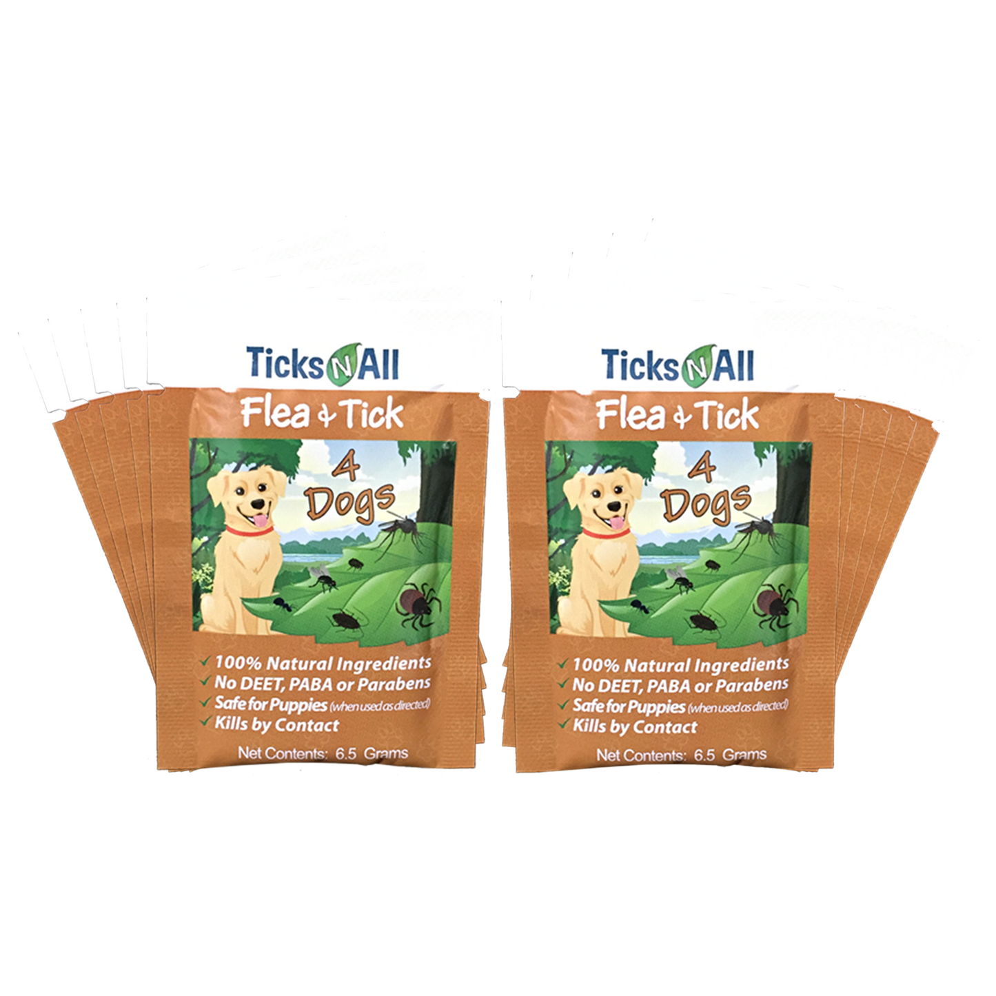 Natural Flea & Tick Wipes for Dogs – 10-Count Pack