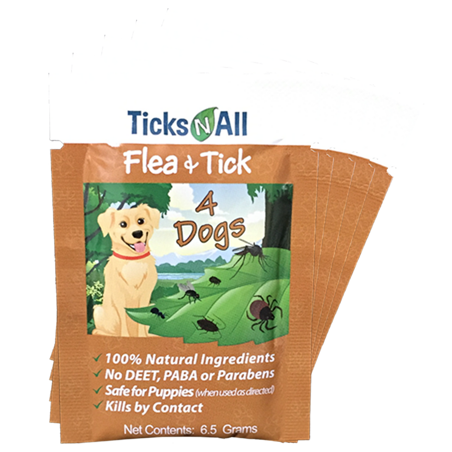 Flea & Tick Wipes for Dogs – 5-Count Natural Formula