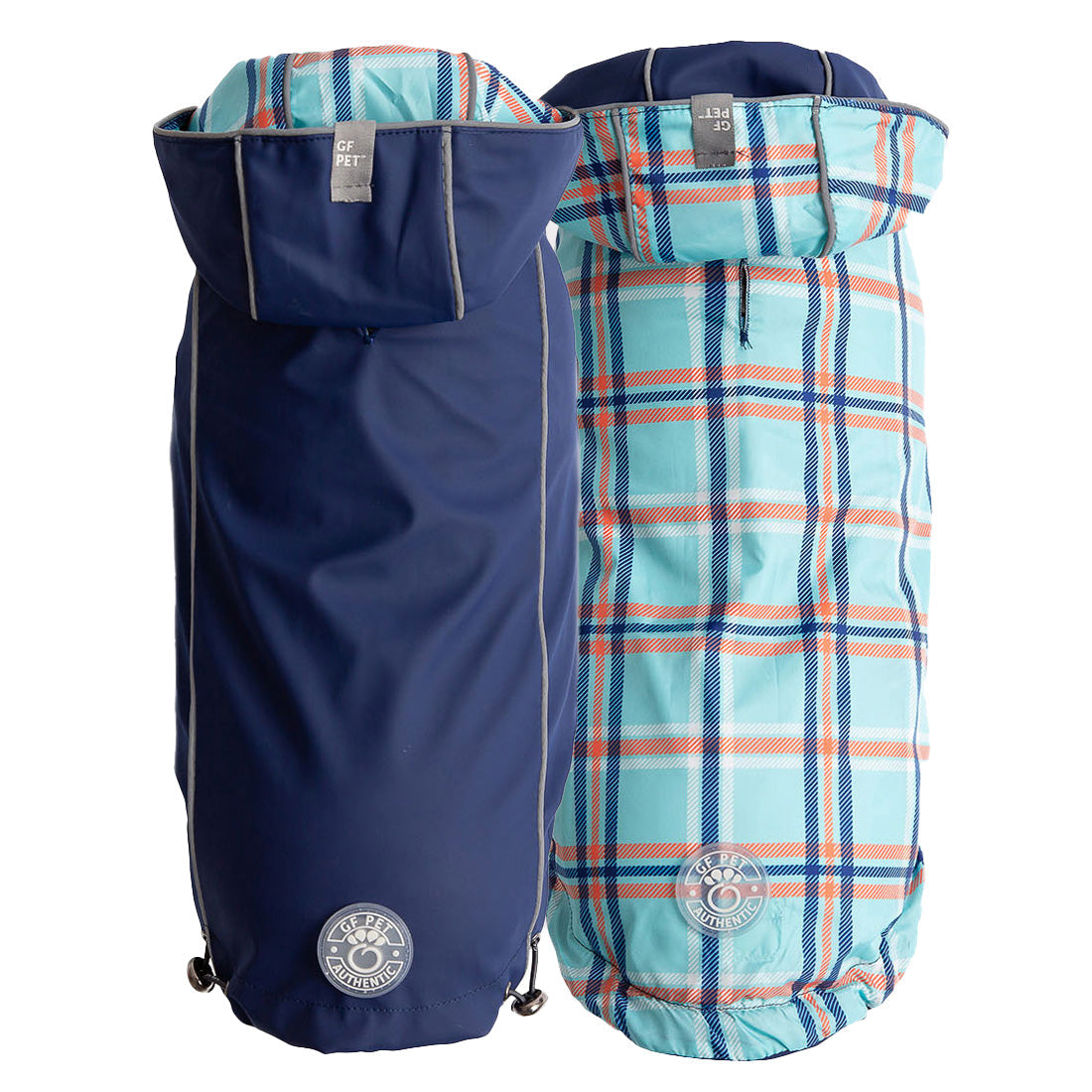 Dog Raincoat – Reversible Waterproof Navy - High quality pet product
