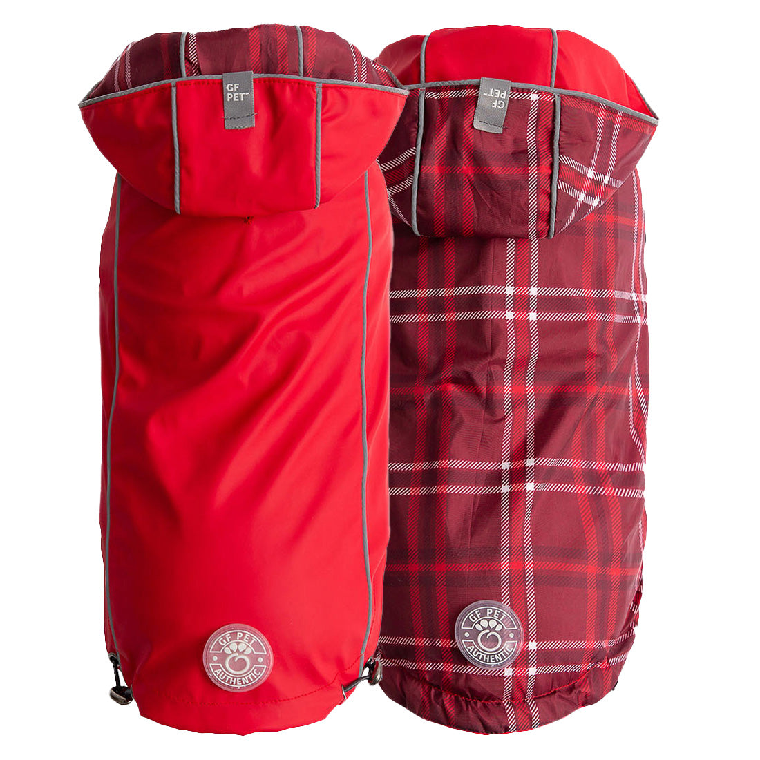 Dog Raincoat – Elasto-Fit Reversible Red - High quality pet product