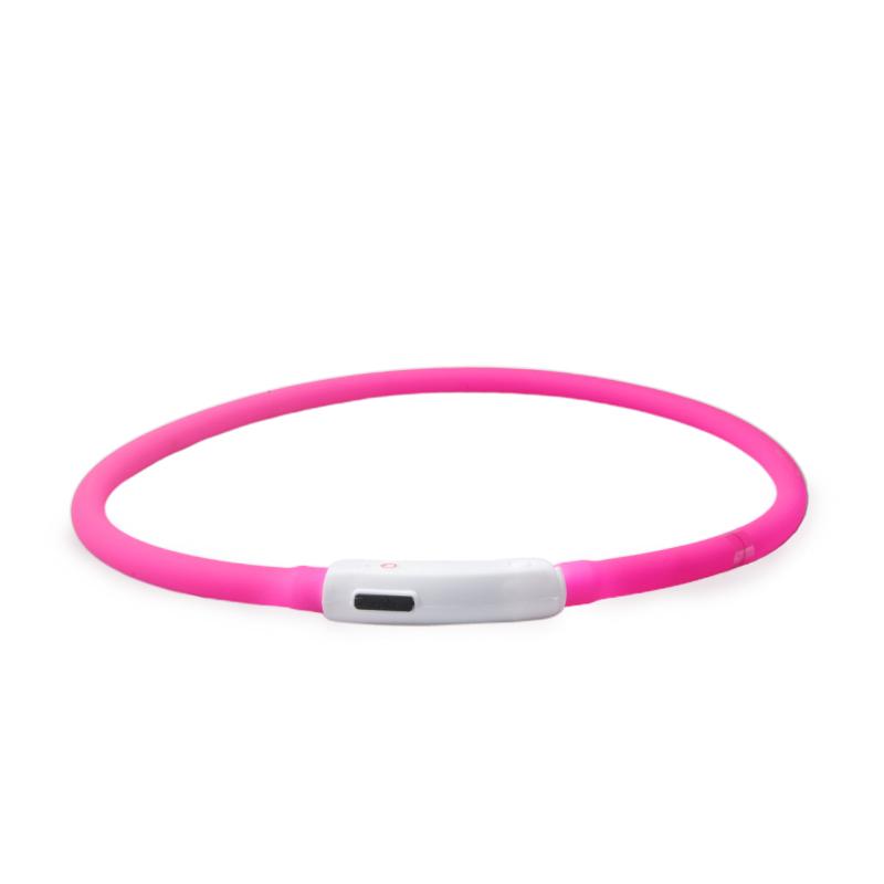Dog Collar – LED Light-Up USB Rechargeable Pink