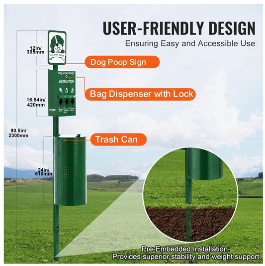 Outdoor Waste Station – Bag Dispenser & Receptacle