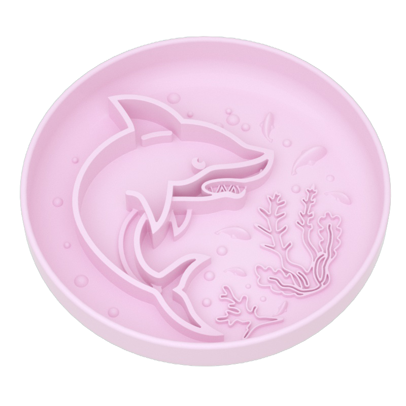 Shark Pattern Slow Feeder Bowl – Food-Grade Silicone