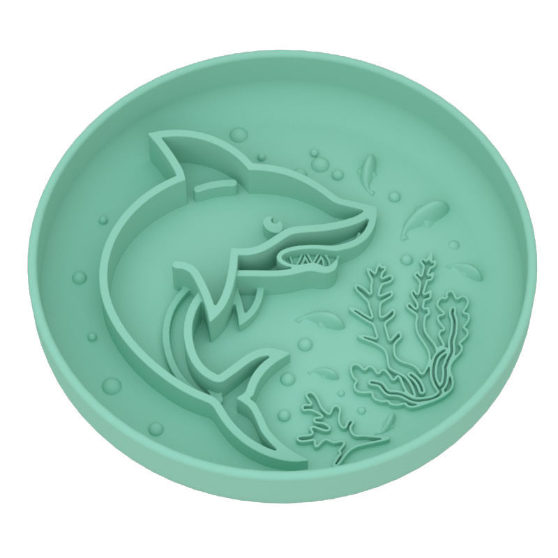 Shark Pattern Slow Feeder Bowl – Food-Grade Silicone