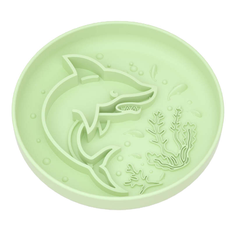 Shark Pattern Slow Feeder Bowl – Food-Grade Silicone