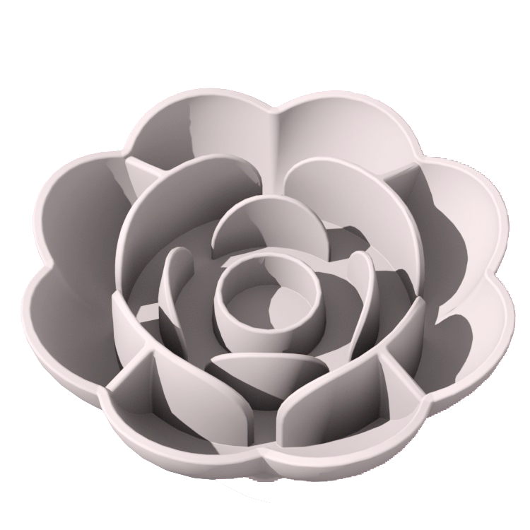 Rose Pattern Slow Feeder Bowl – Food-Grade Silicone