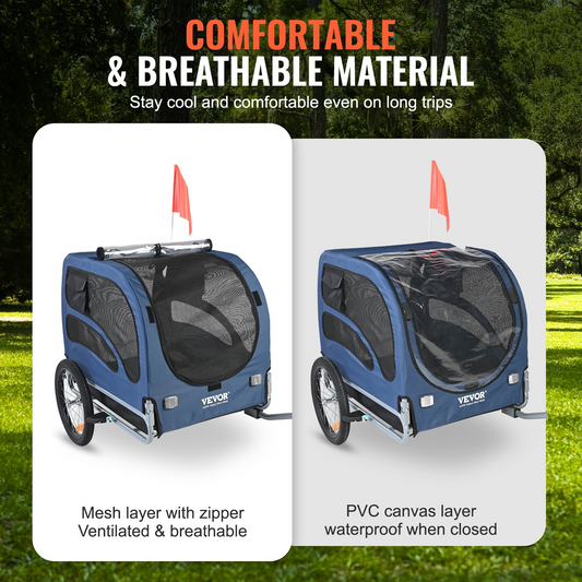 Dog Bike Trailer Pet Cart with Folding Frame, 100 lbs