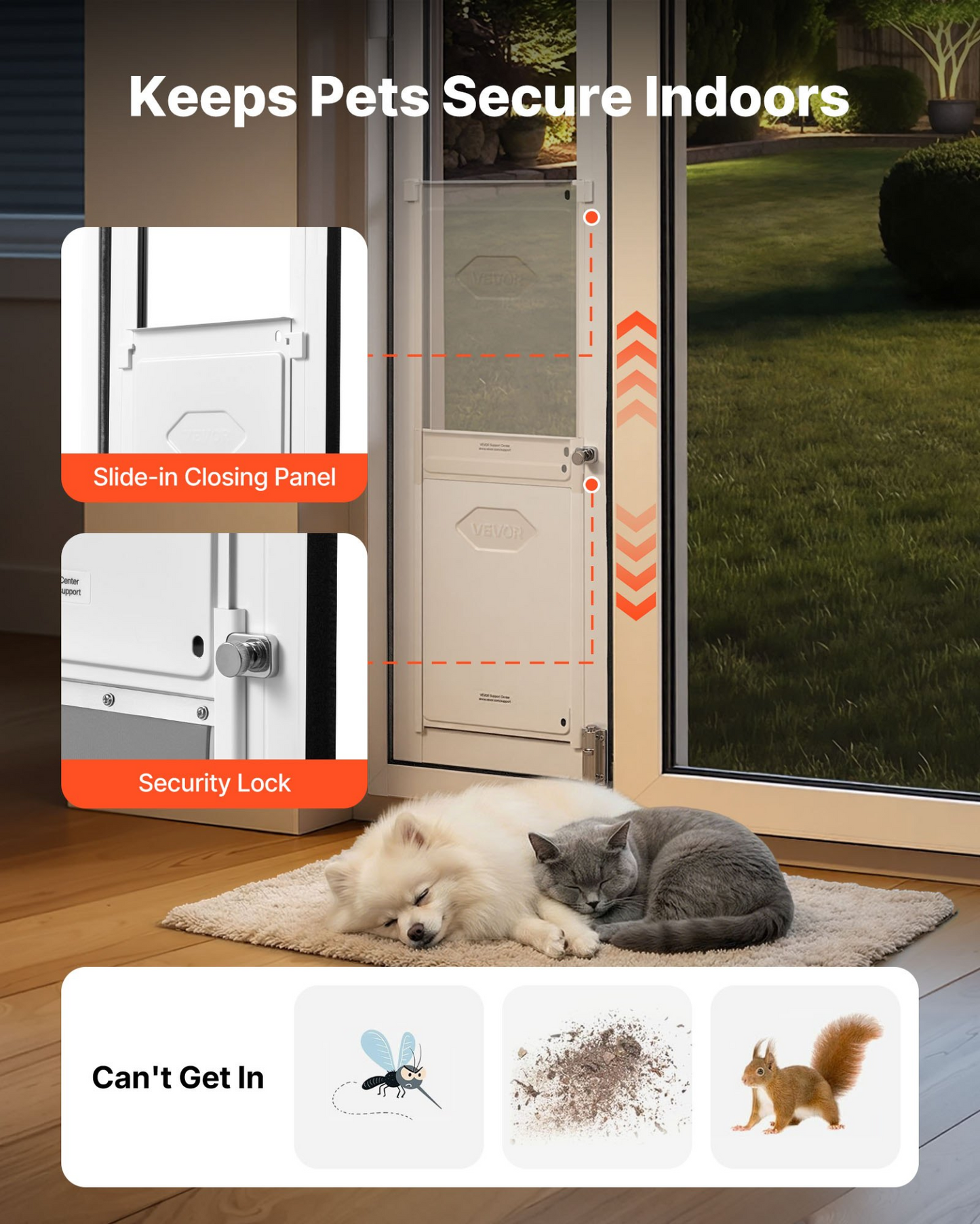 Sliding Glass Dog Door Adjustable 76–81" Aluminum – photo 2