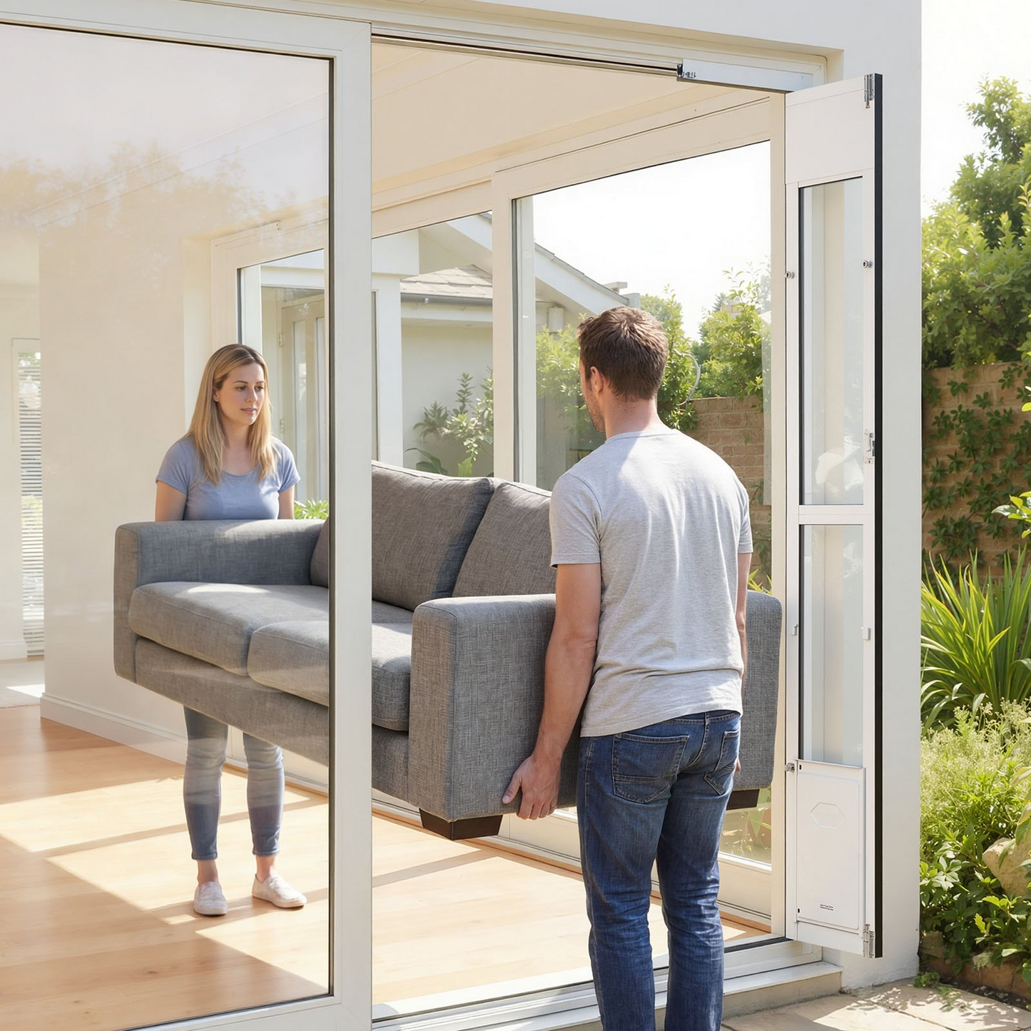 Sliding Glass Dog Door Adjustable 76–81" Aluminum – photo 3