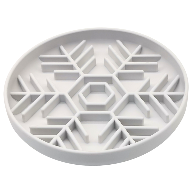 Snowflake Slow Feeder Bowl – Anti-Slip Silicone Design
