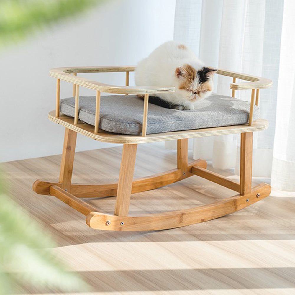 Rockaby Bamboo Pet Bed – Portable for Cats & Dogs
