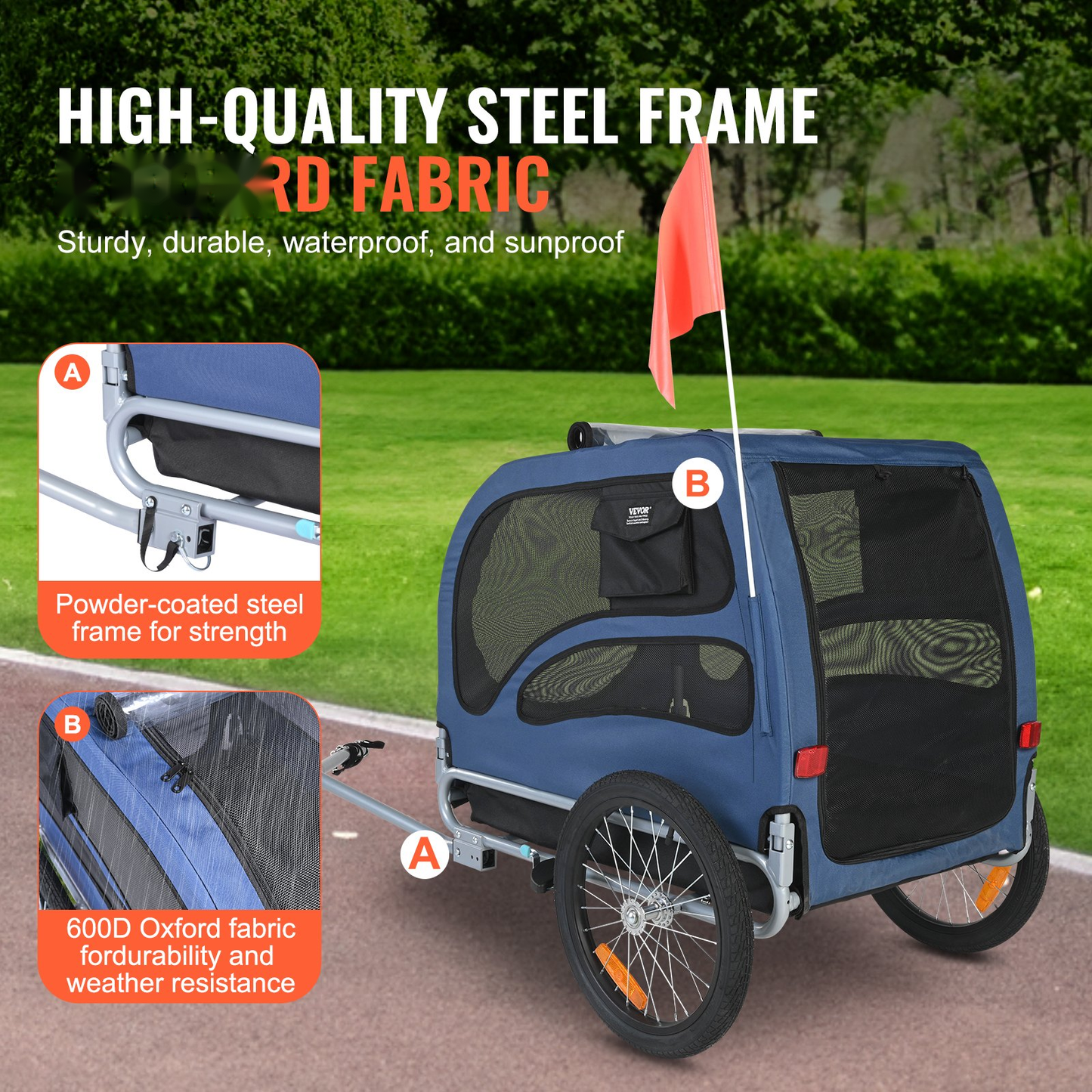 Dog Bike Trailer – Folding Frame 100 lbs