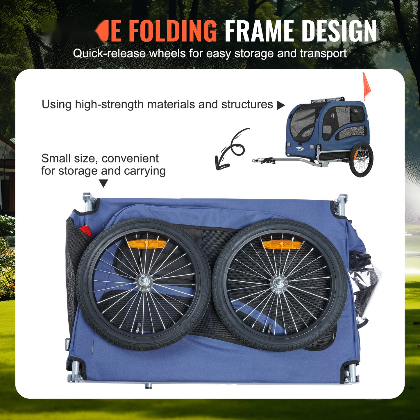 Dog Bike Trailer – Folding Frame 100 lbs