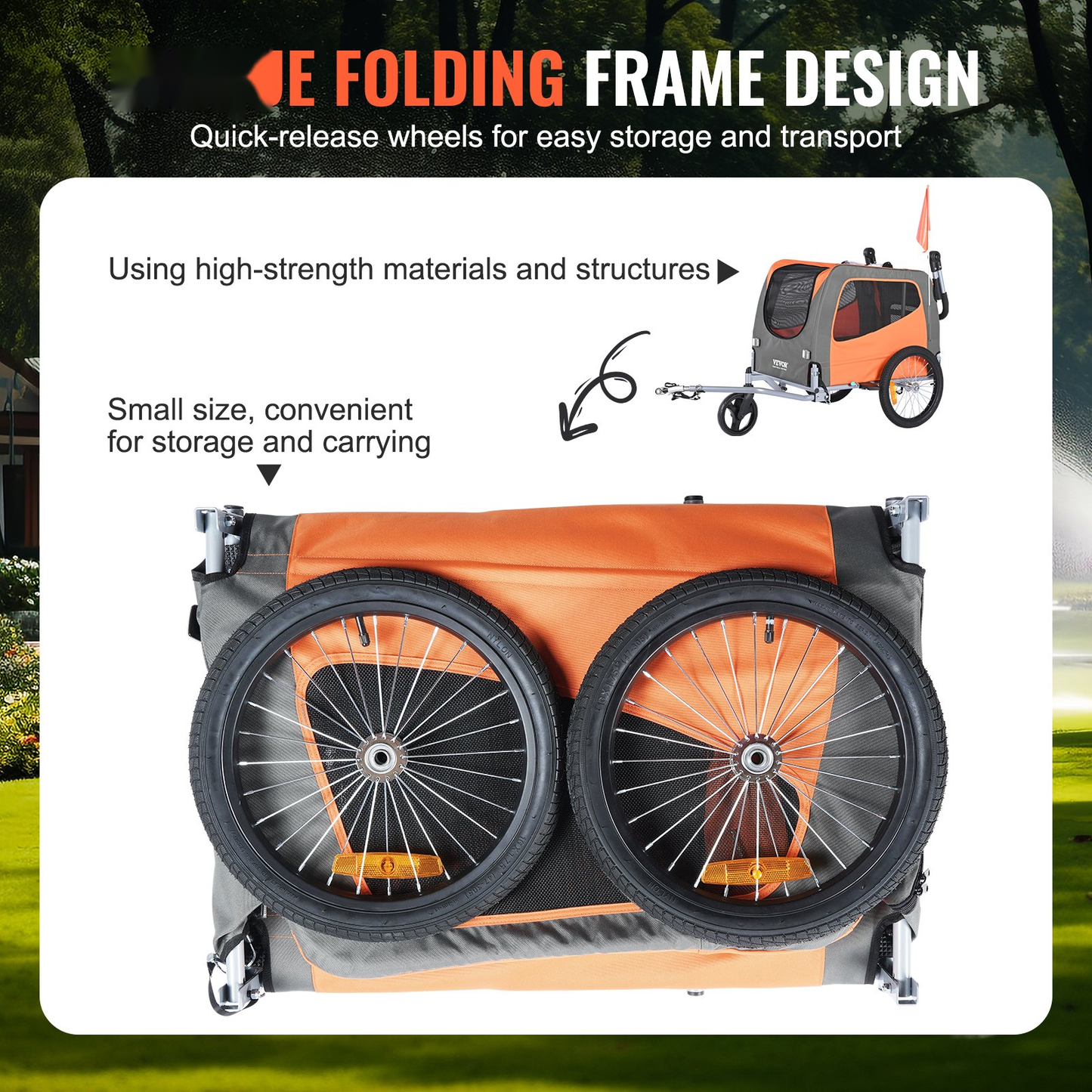 Dog Bike Trailer & Stroller – 66 lb Combo