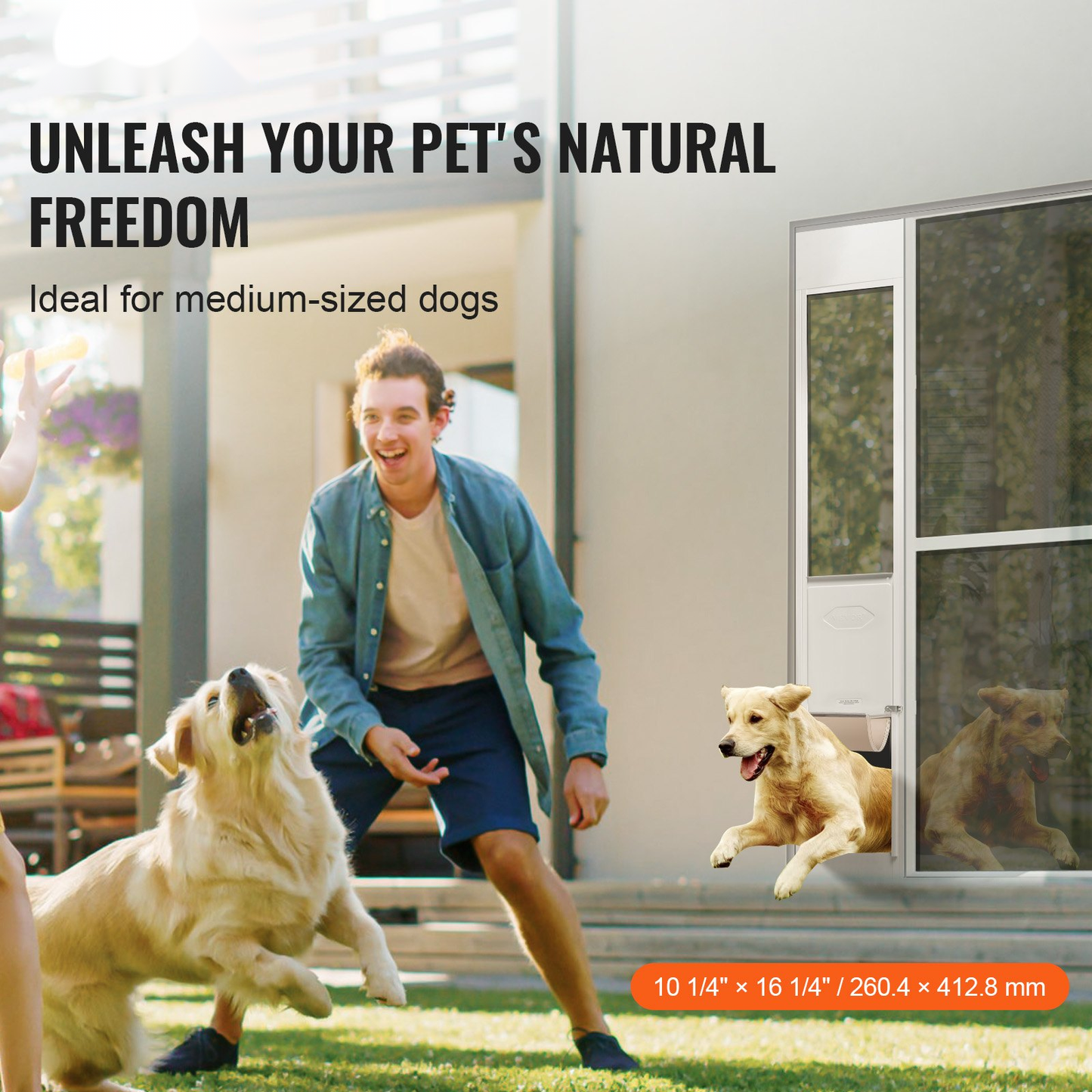 Sliding Glass Door Insert – Medium-Size Dogs 91–96in