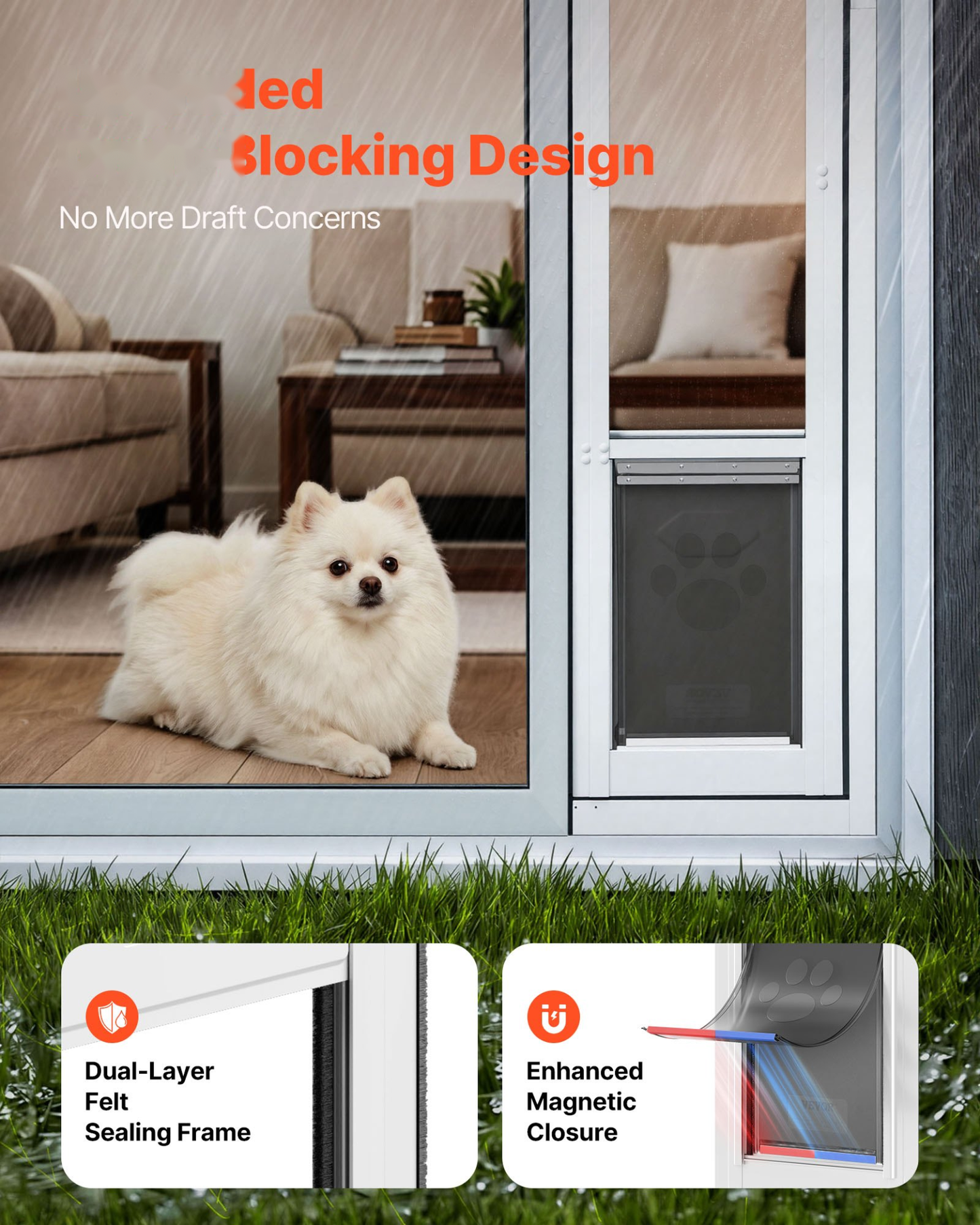 Sliding Glass Dog Door Insert – Adjustable 76–81in