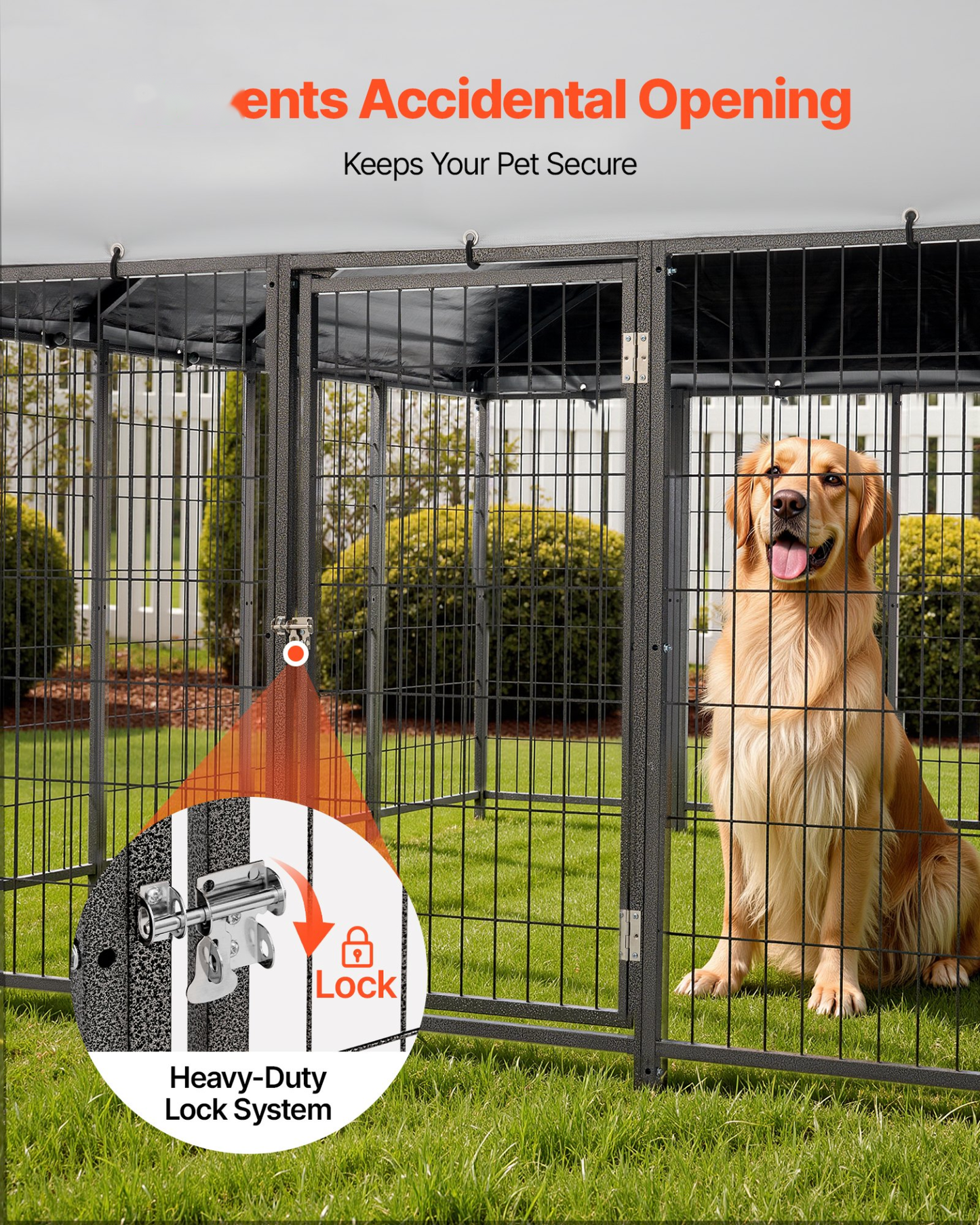 Extra-Large Outdoor Dog Kennel – Waterproof Roof 9.8ft