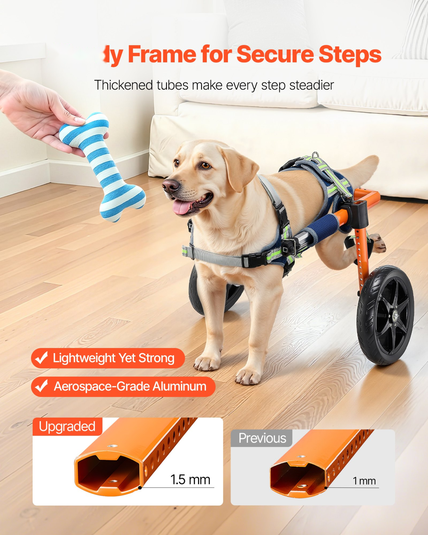Dog Wheelchair – Rear Leg Support for 35-48 lb Dogs