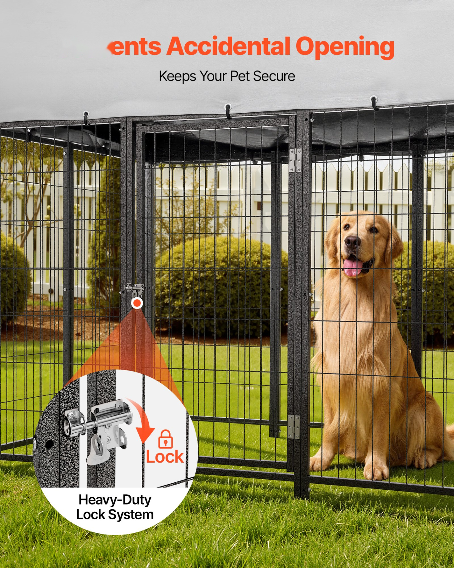 Outdoor Dog Kennel Run – Waterproof Roof & Covered Base