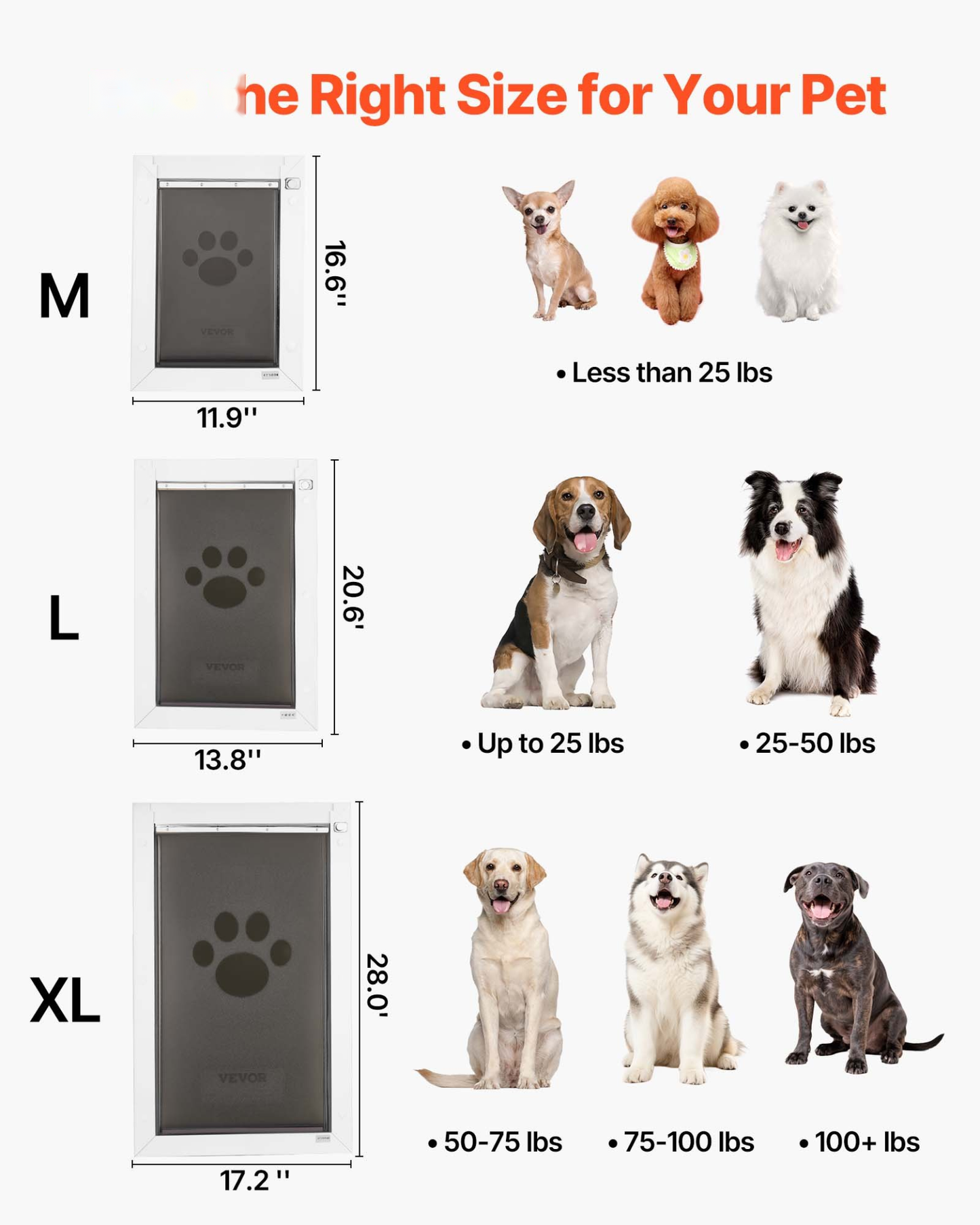 Dog Door with Magnetic Flaps – XL Weatherproof Seal