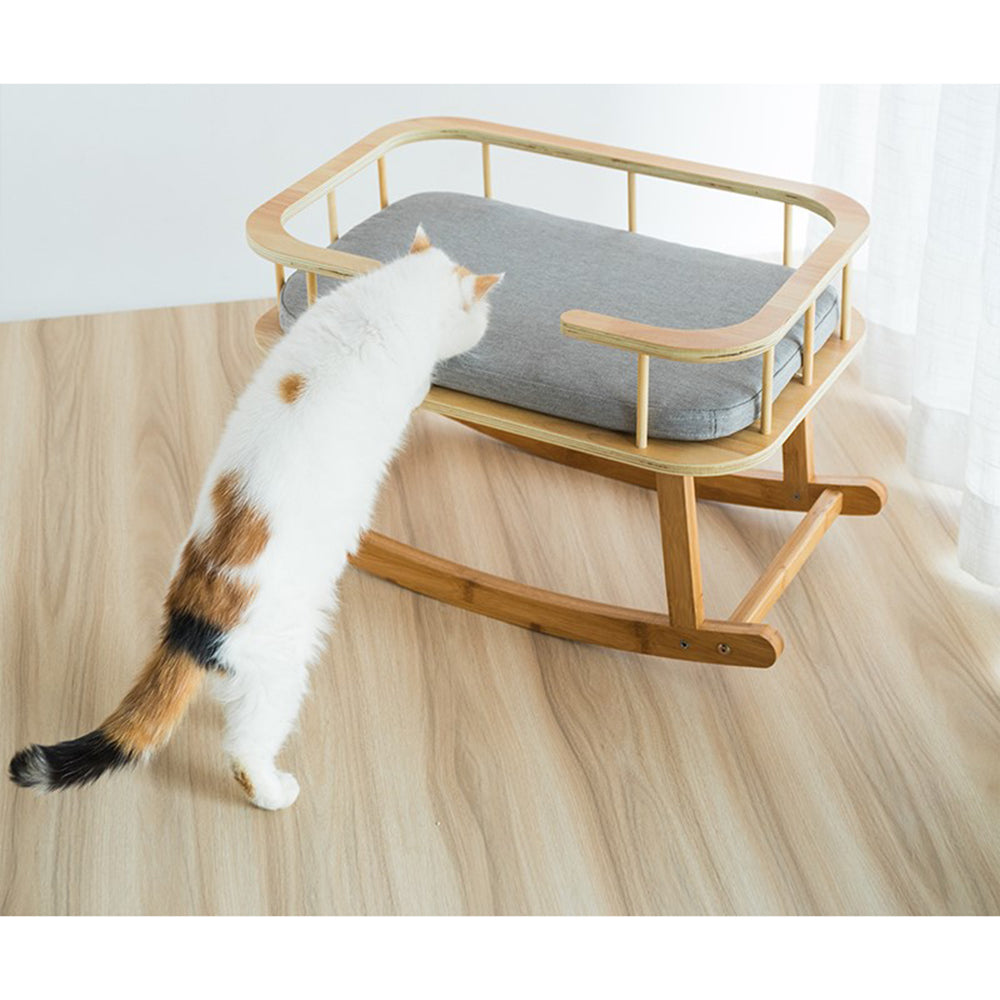 Rockaby Bamboo Pet Bed – Portable for Cats & Dogs