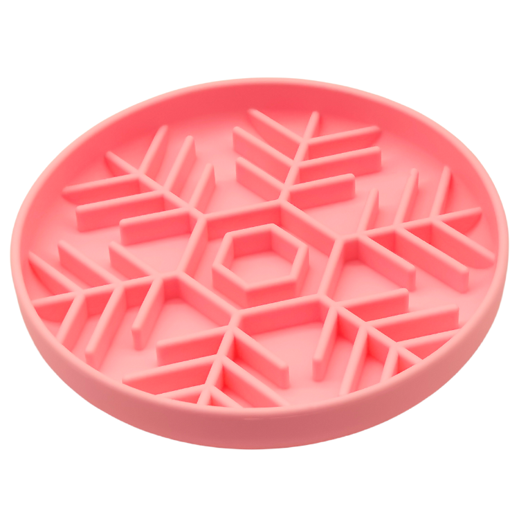 Snowflake Slow Feeder Bowl – Anti-Slip Silicone Design