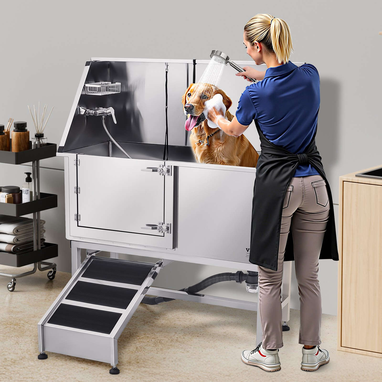 62-Inch Stainless Steel Dog Washing Station with Ramp – photo 7