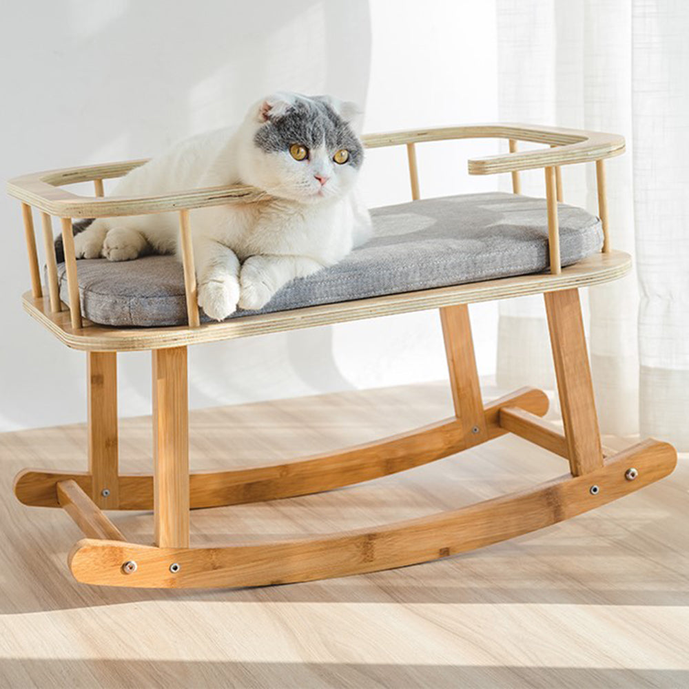 Rockaby Bamboo Pet Bed – Portable for Cats & Dogs