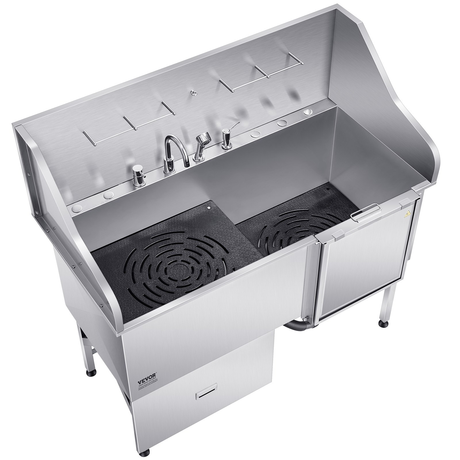 Stainless Steel Dog Washing Station Tub with Ramp 61" – photo 9