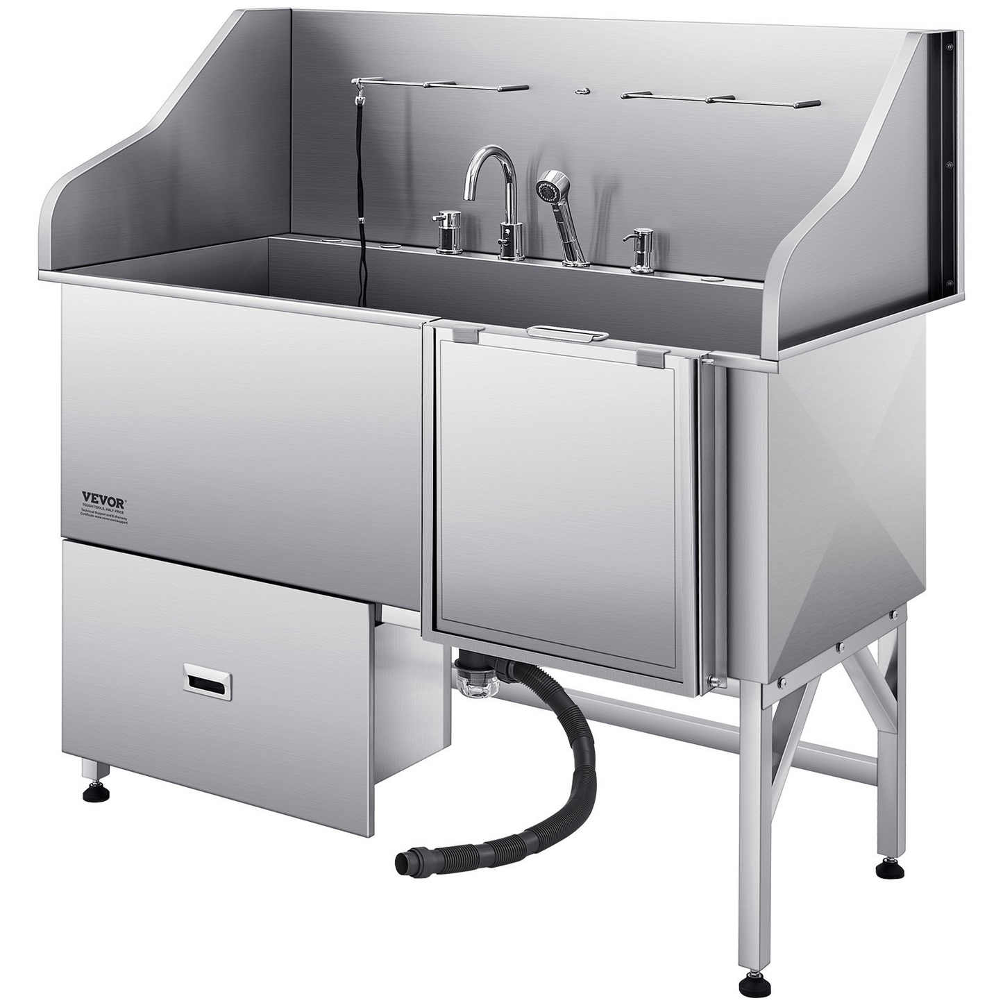 Stainless Steel Dog Washing Station Tub with Ramp 61" – photo 10
