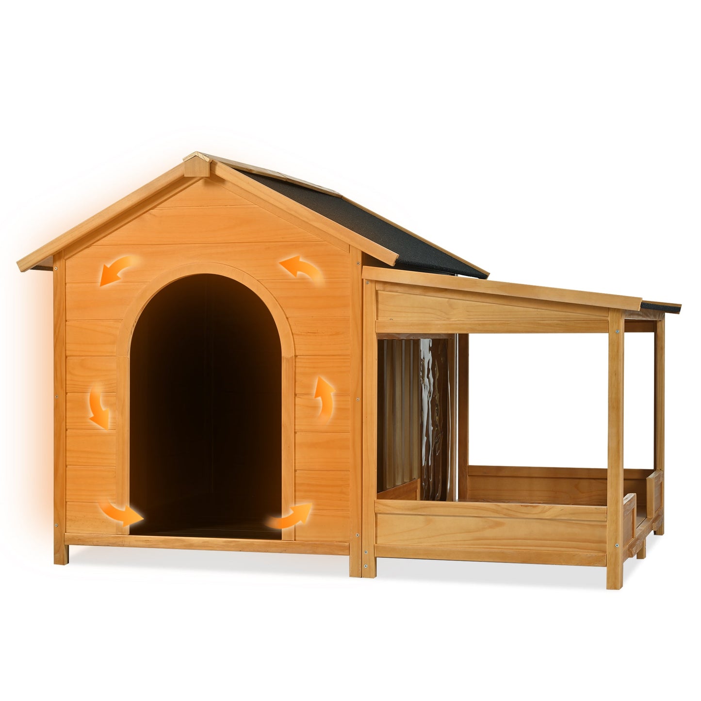 Insulated Large Dog House – Pine with Winter Liner