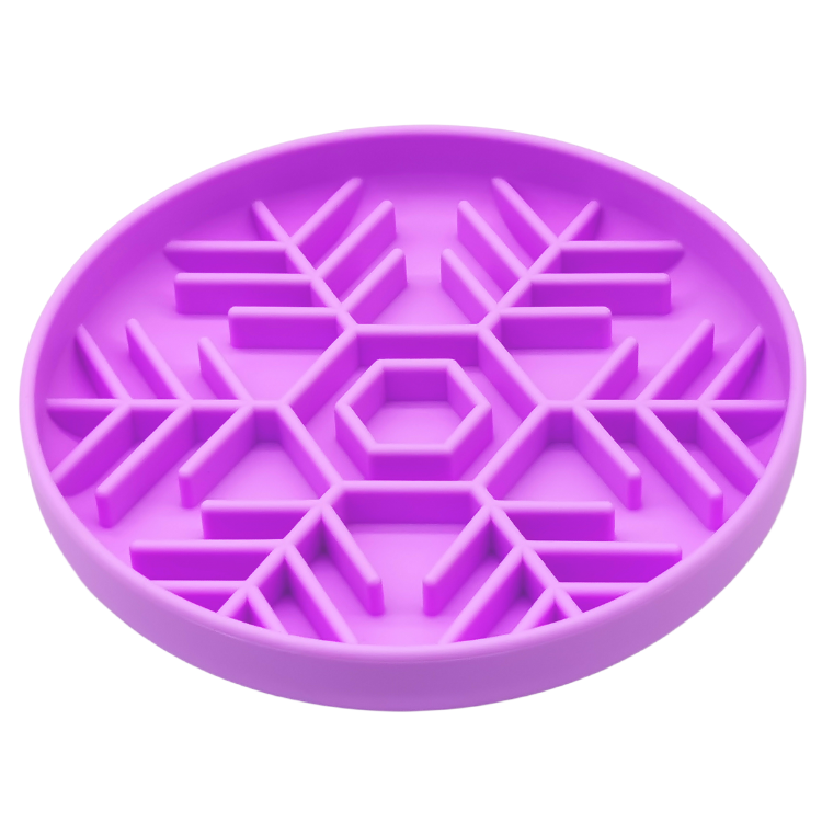 Snowflake Slow Feeder Bowl – Anti-Slip Silicone Design