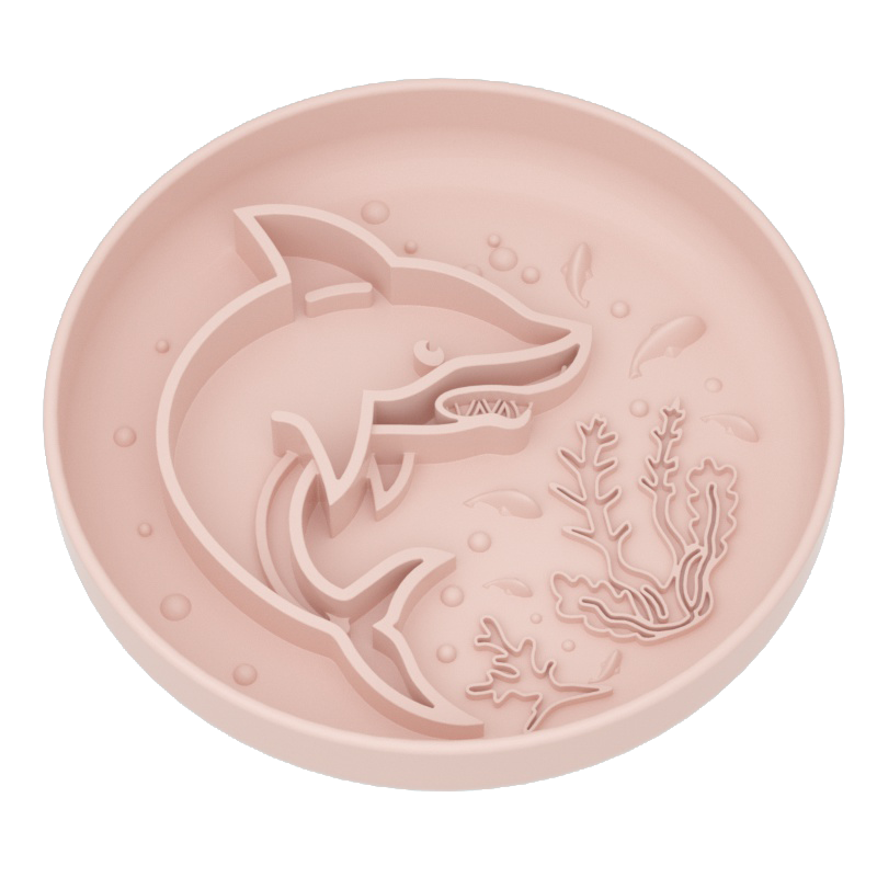 Shark Pattern Slow Feeder Bowl – Food-Grade Silicone