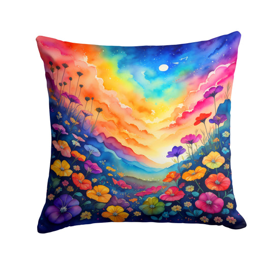 Colorful Petunias Art Throw Pillow – Indoor & Outdoor Use