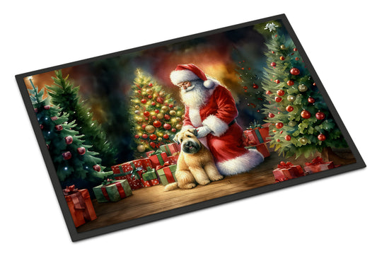 Wheaten Terrier & Santa Claus Holiday Doormat
