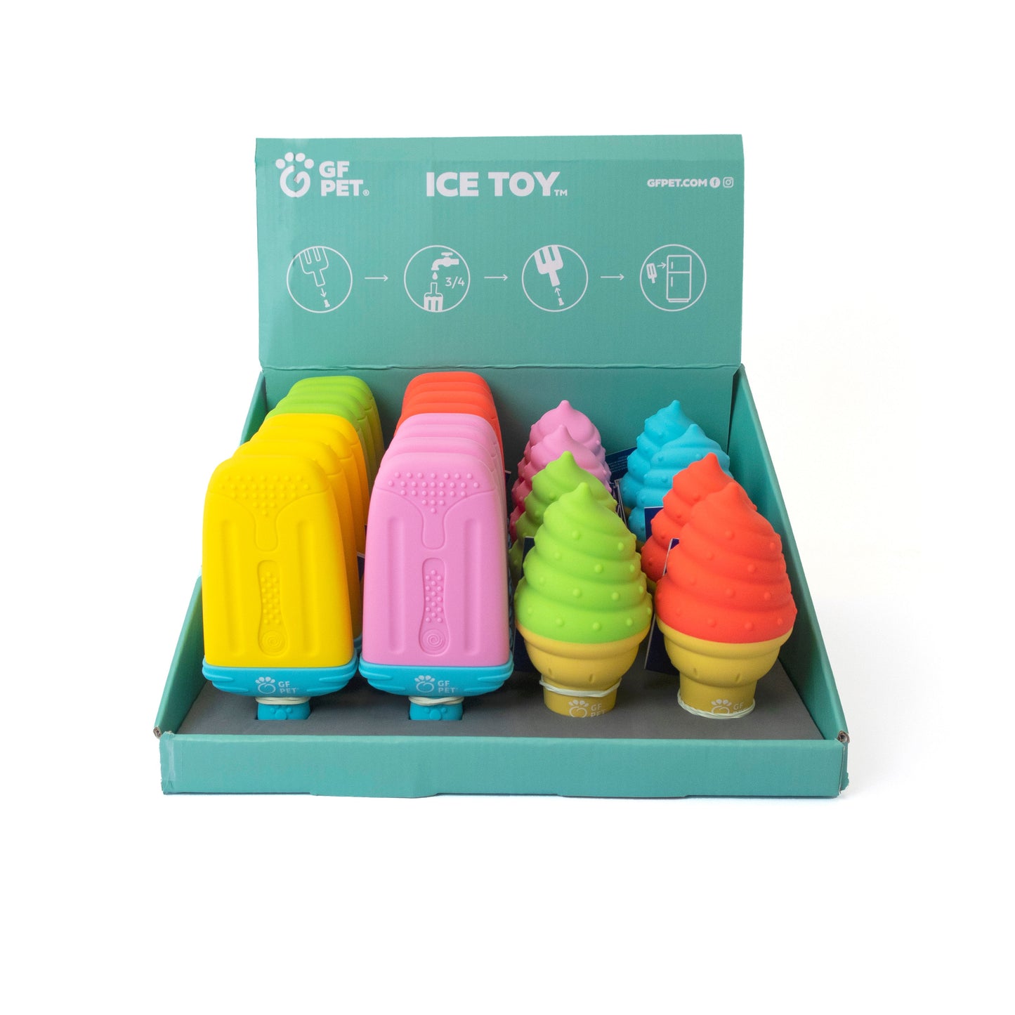 Dog Ice Toy Pack – Freeze & Play Relief Chews, 24pc
