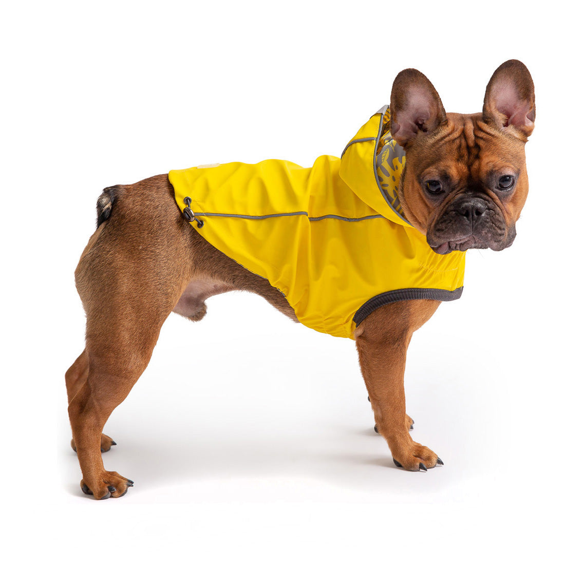 Dog Raincoat – Reversible Waterproof Hood Yellow