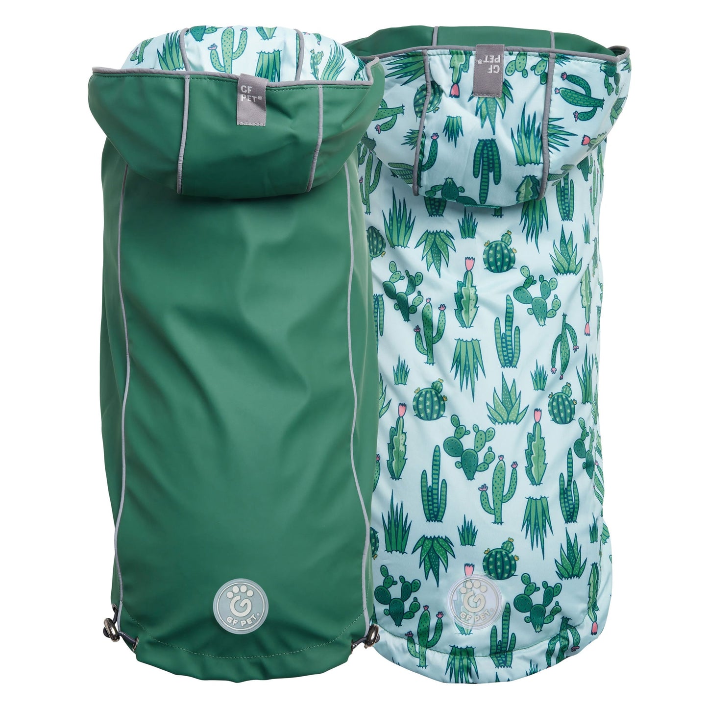 Dog Raincoat – Elasto-Fit Reversible Green