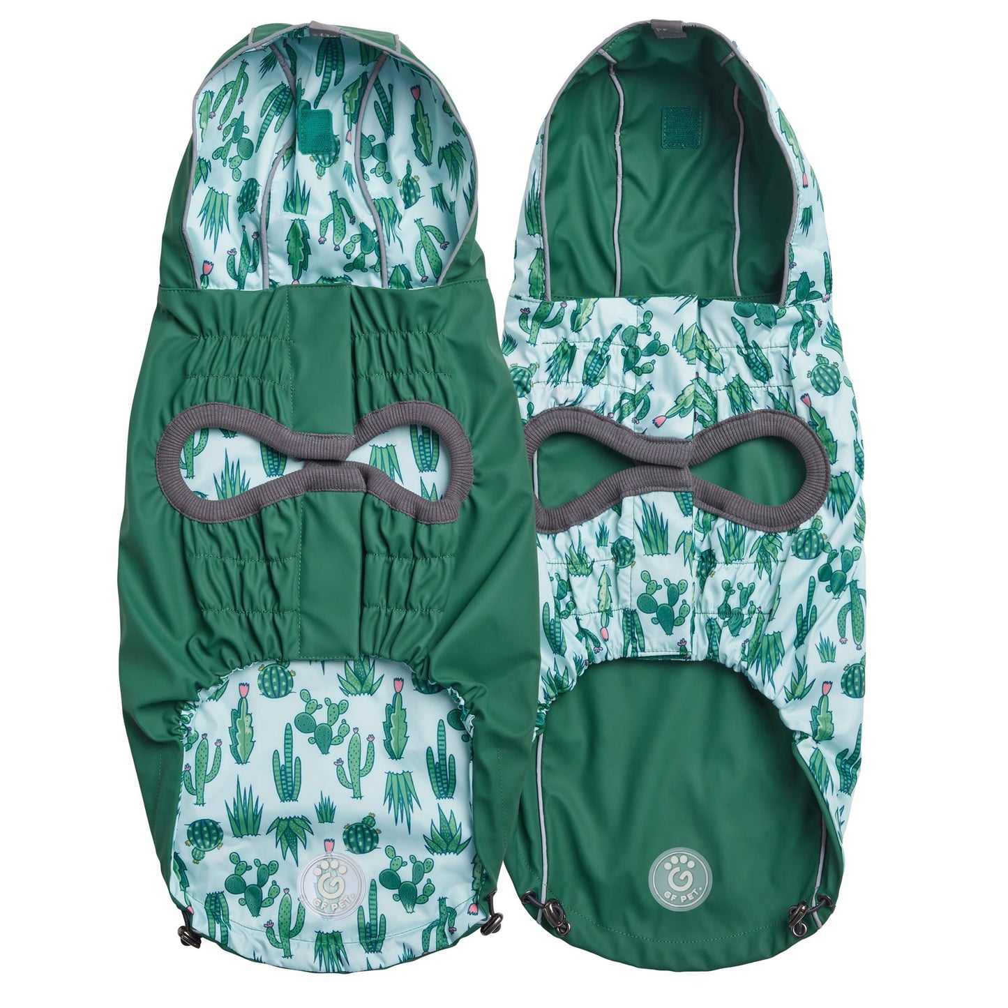 Dog Raincoat – Elasto-Fit Reversible Green