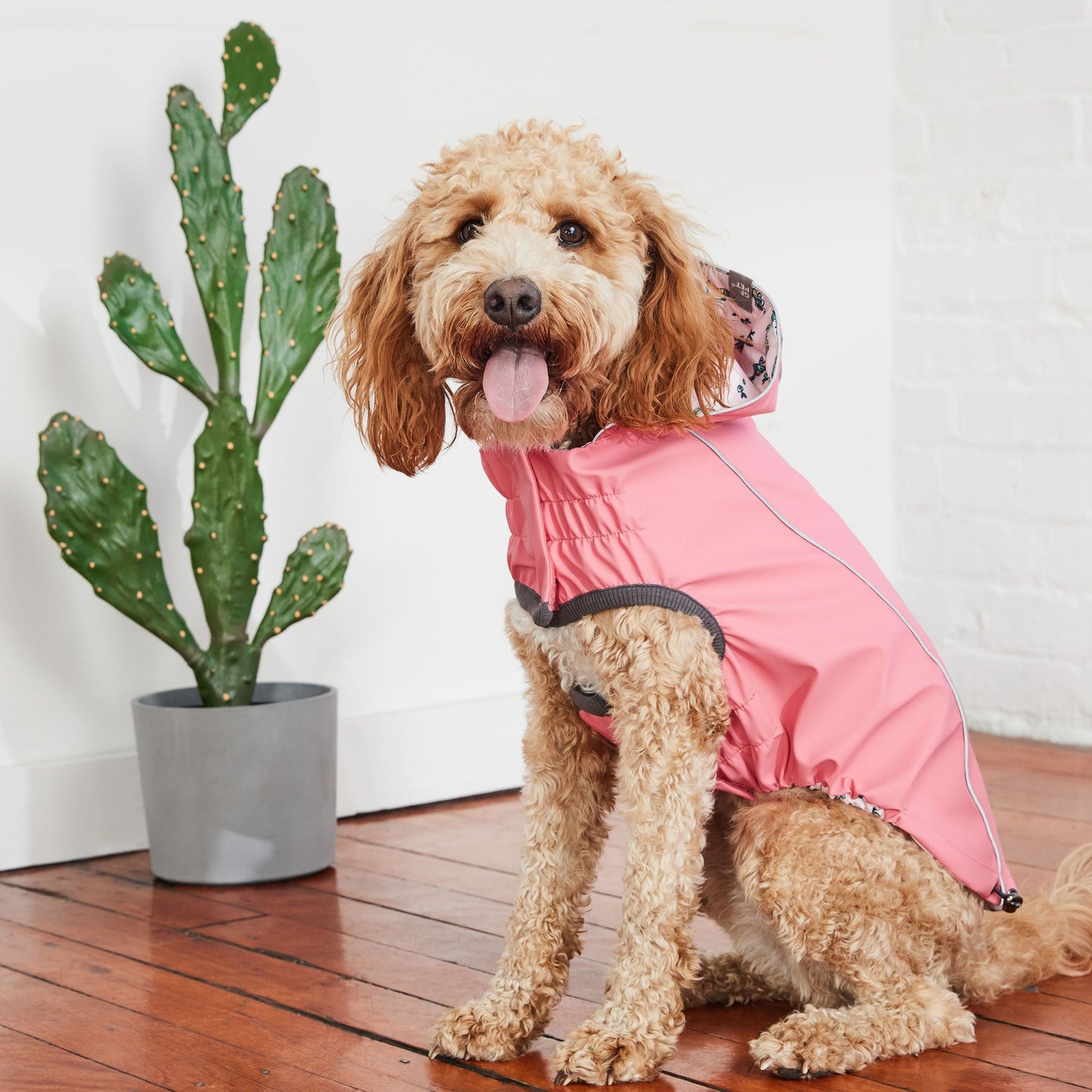 Dog Raincoat – Elasto-Fit Reversible Pink