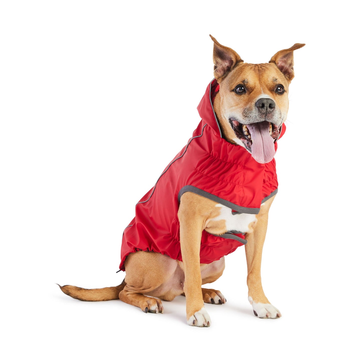 Elasto-Fit Reversible Dog Raincoat – Waterproof, Red/Red