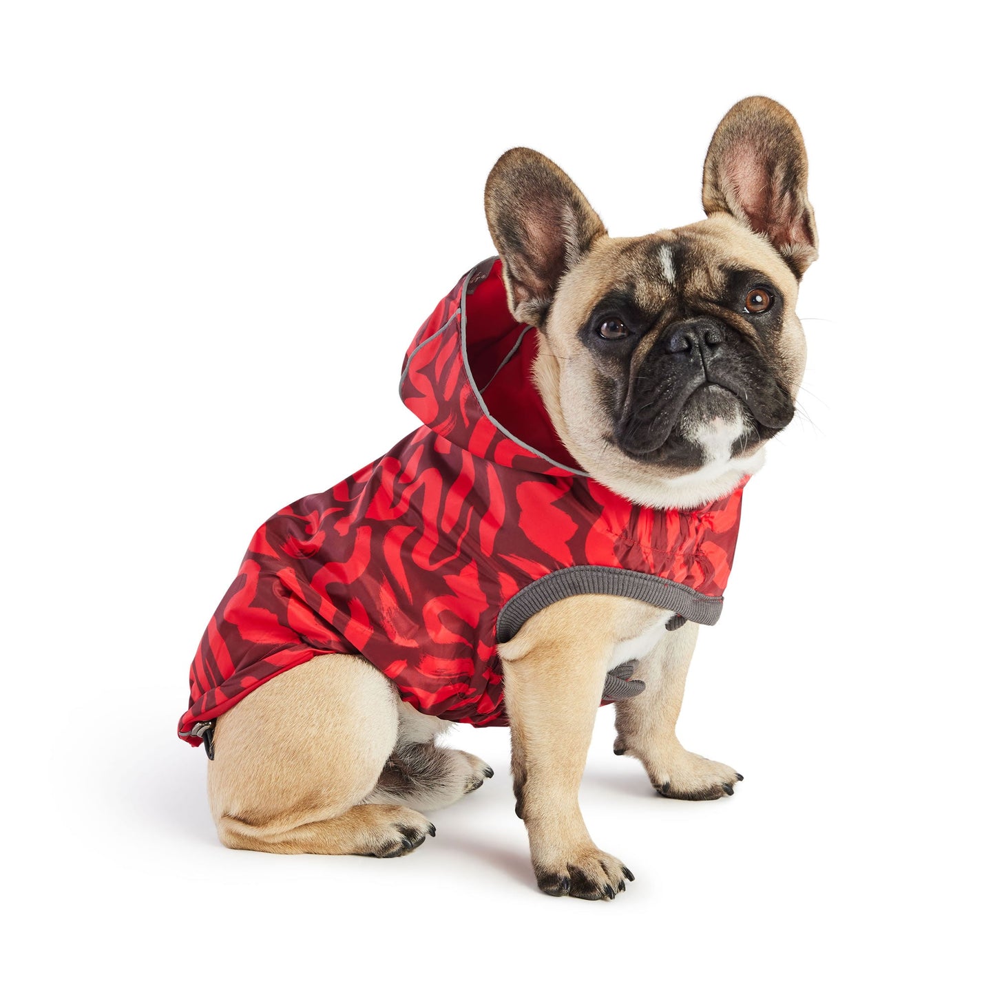 Elasto-Fit Reversible Dog Raincoat – Waterproof, Red/Red