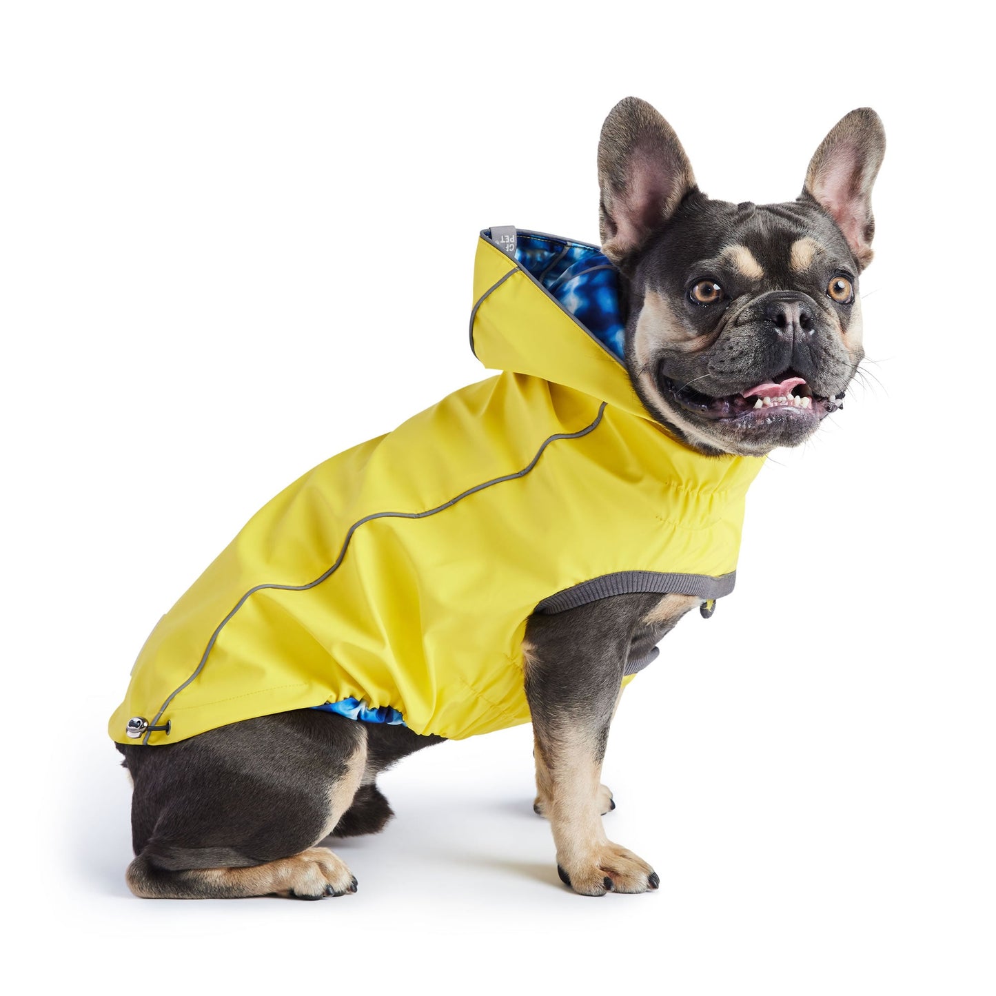 Dog Raincoat – Elasto-Fit Reversible Yellow Blue