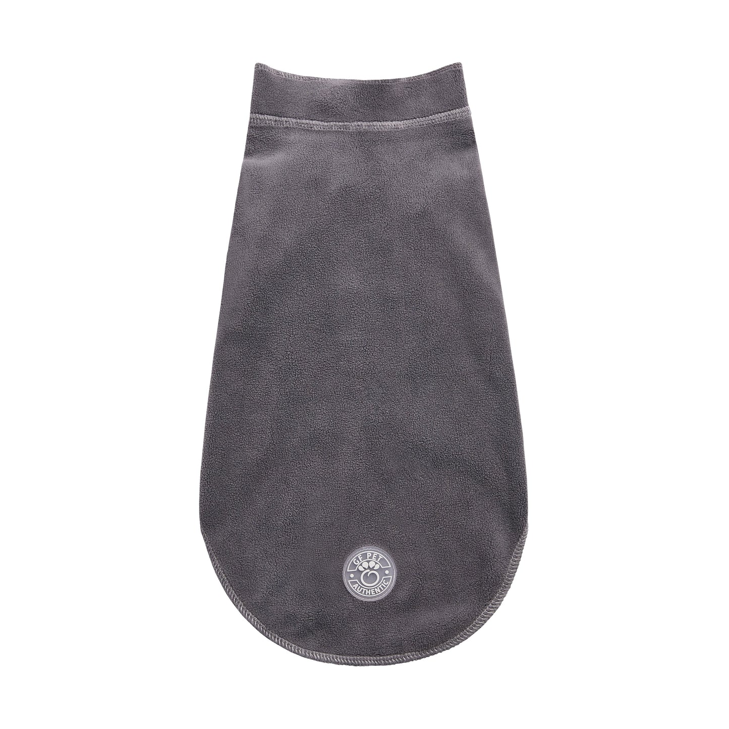 GF Pet Gondola charcoal micro polar fleece dog base layer front flat view with GF Pet logo on white background