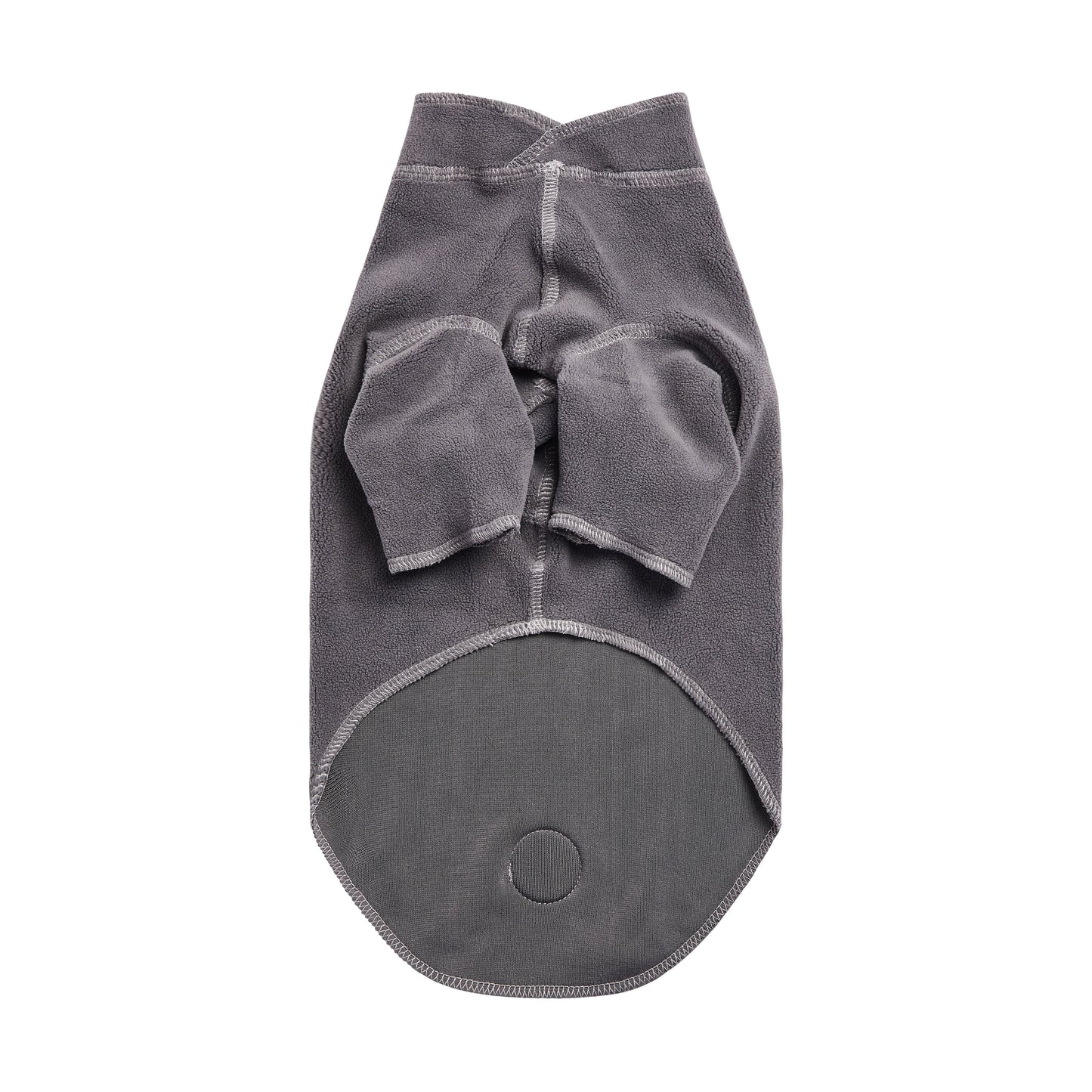 GF Pet Gondola charcoal dog base layer back flat view showing 4-way stretch micro polar fleece construction