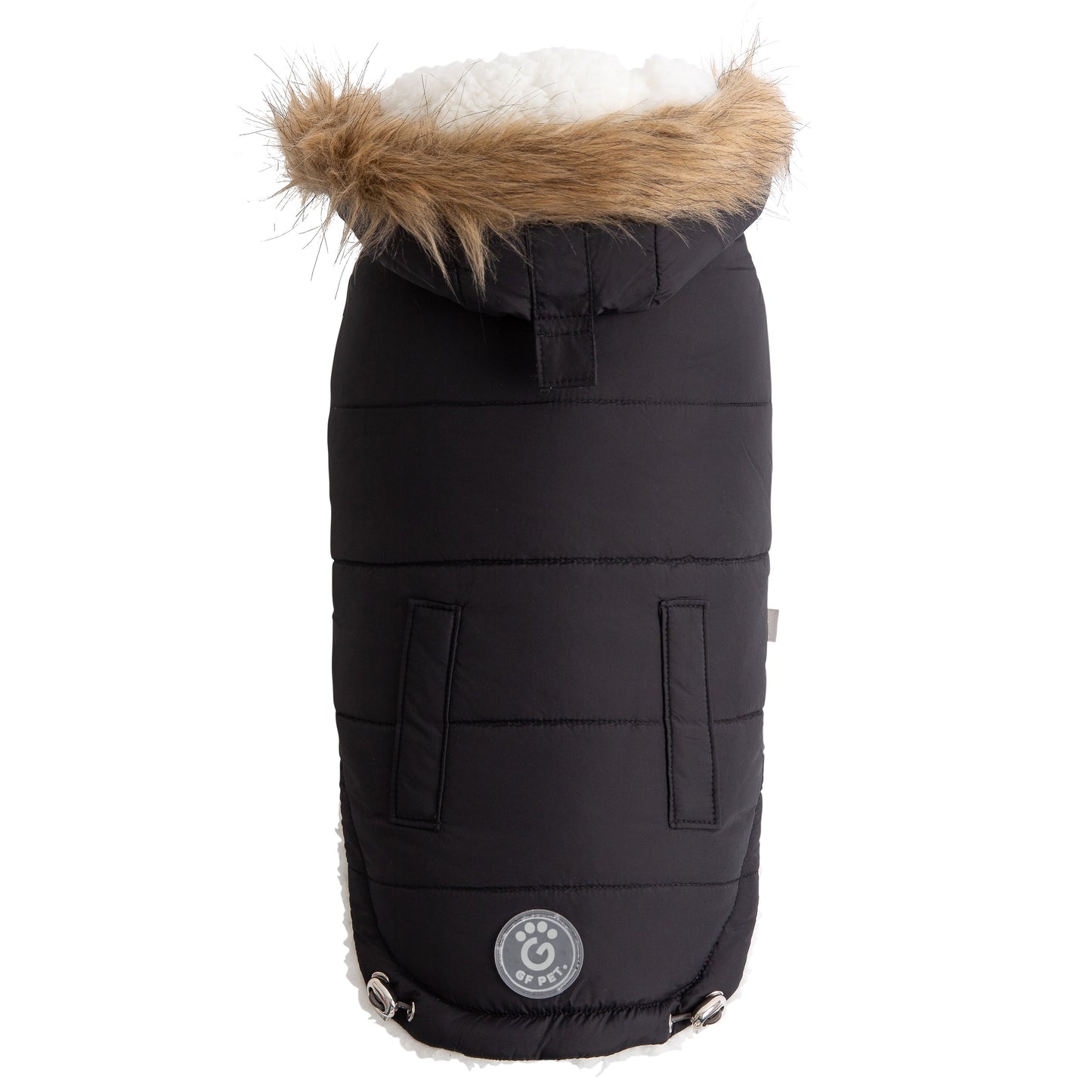 Dog Coat – Urban Parka Sherpa Faux Fur Black