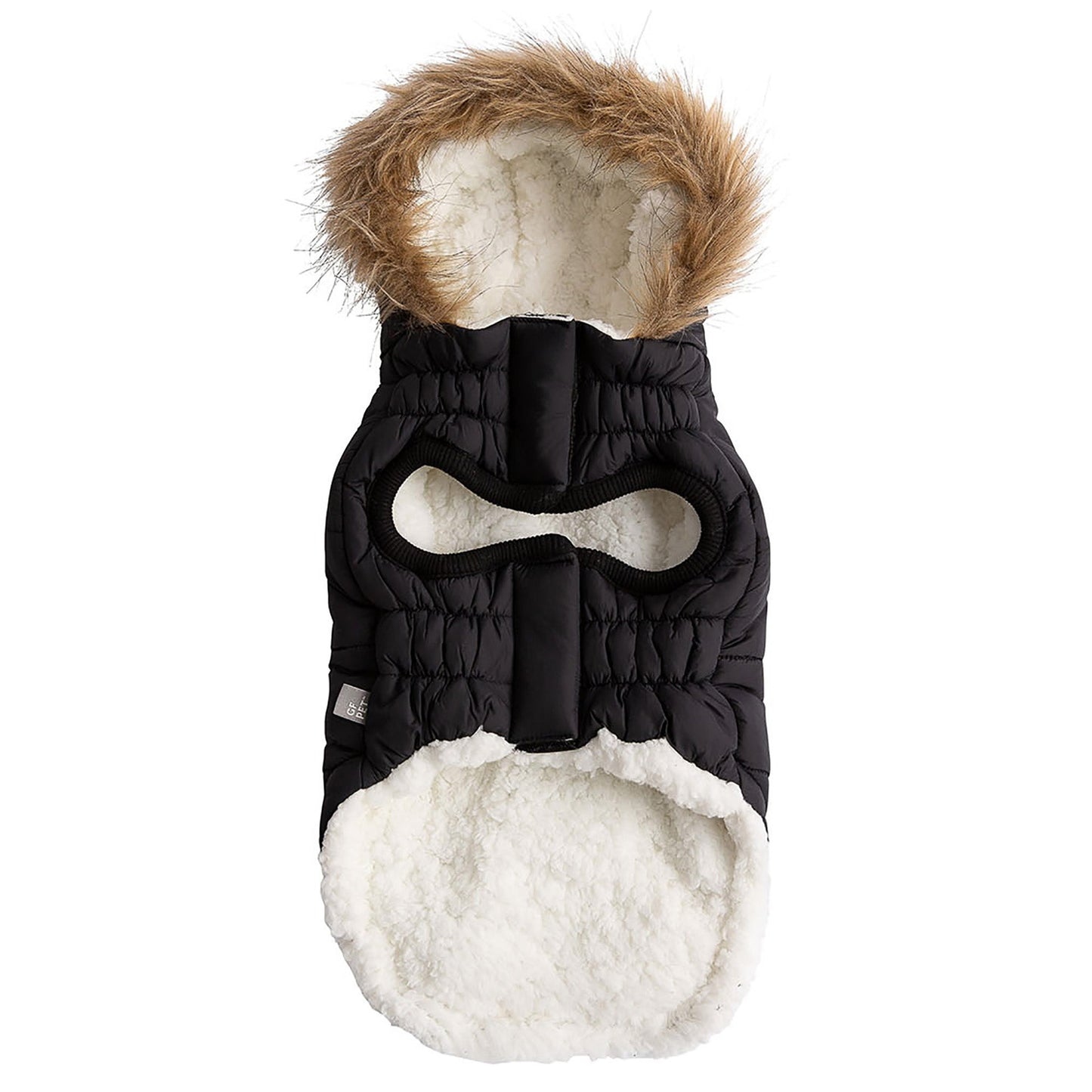 Dog Coat – Urban Parka Sherpa Faux Fur Black