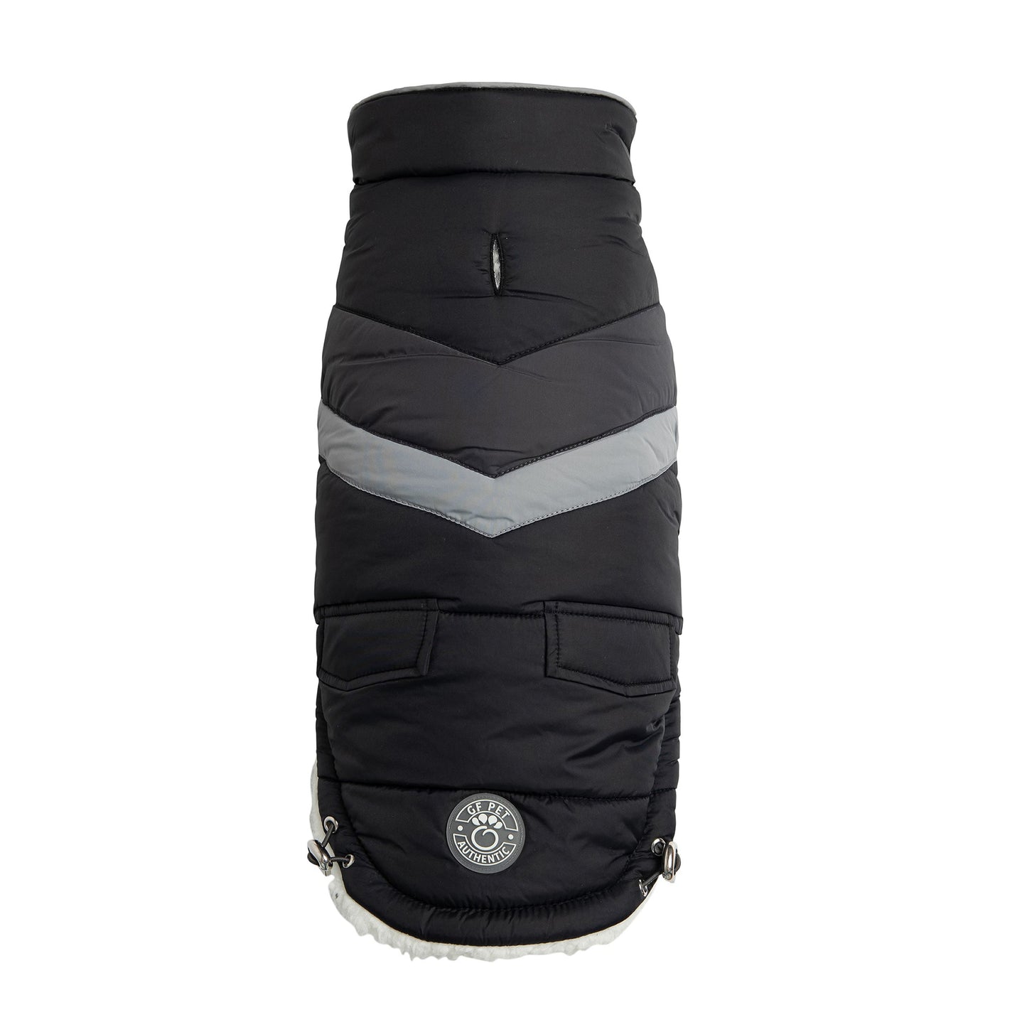 Dog Jacket – Alpine Puffer Retro Chevron Black