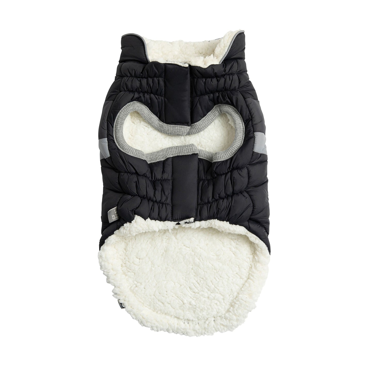 Dog Jacket – Alpine Puffer Retro Chevron Black