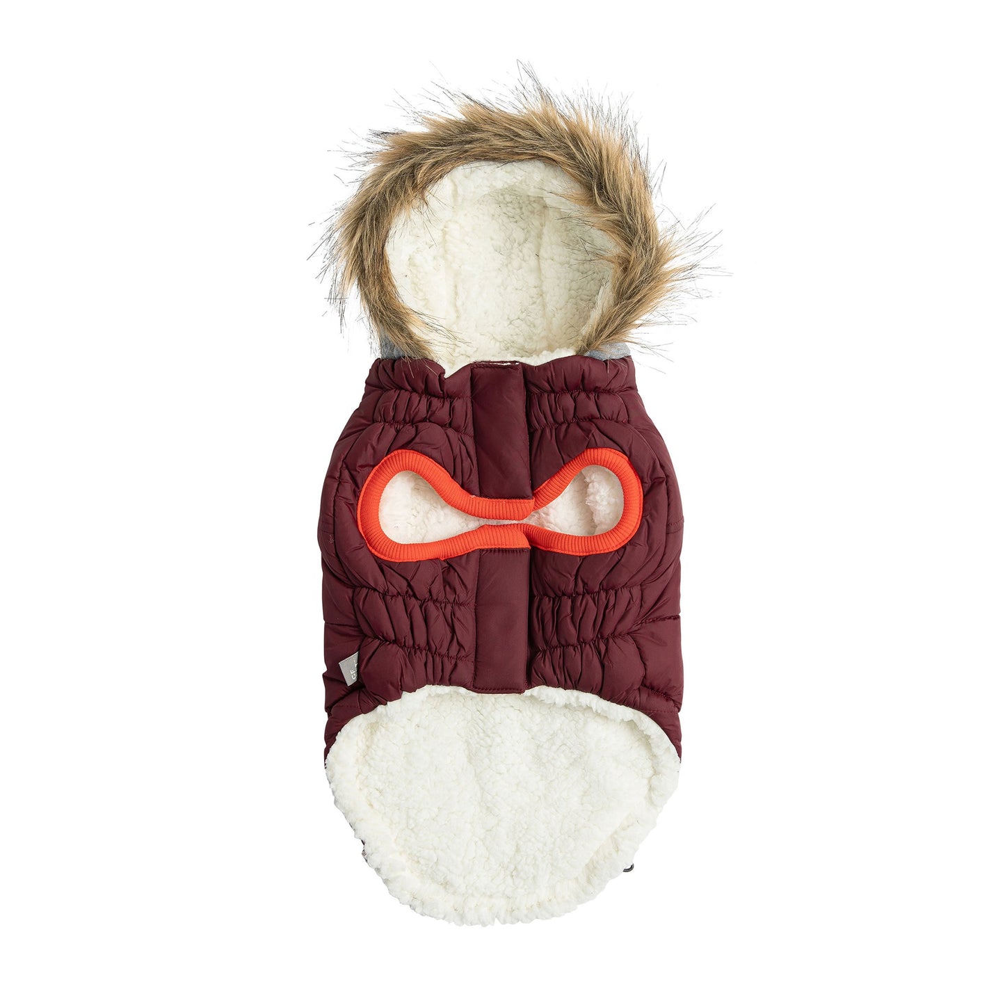 Dog Jacket – Winter Sailor Burgundy Vegan Fur